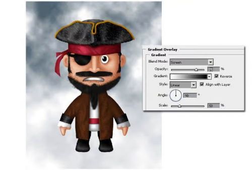آموزش طراحی کاراکتر کارتونی دزد دریایی در فتوشاپ